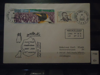Фото марки Франц. Антарктика 2005г (6,5€) конверт