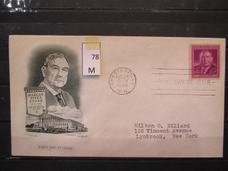 Фото марки США 1948г FDC (первый день гашения)