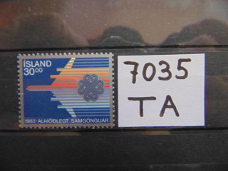 Фото марки Исландия марка 1983г **