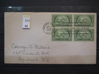 Фото марки США 1950г FDC (первый день гашения)