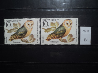 Фото марки СССР 1979г (разный оттенок совы) **