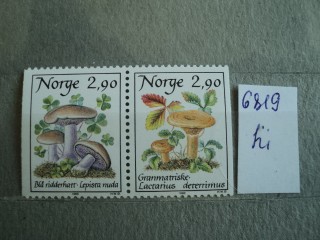 Фото марки Норвегия сцепка 1988г **