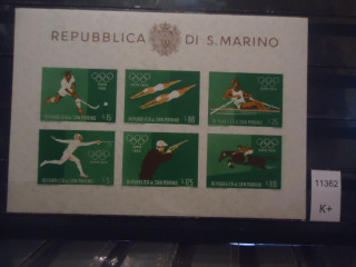 Фото марки Сан Марино 1960г малый лист **