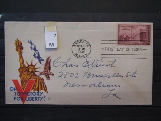 Фото марки США 1946г FDC (первый день гашения)