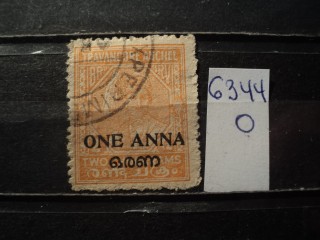 Фото марки Индийский штат Траванкор 1949г