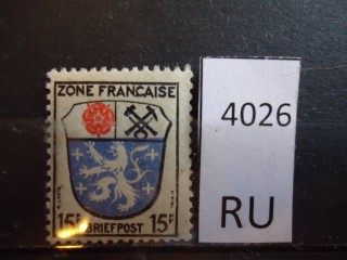Фото марки Французская зона оккупации Германии 1940г **