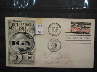Фото марки США 1958г FDC (первый день гашения)