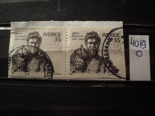 Фото марки Швеция пара /вырезка из конверта/