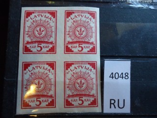 Фото марки Латвия 1919г квартблок **