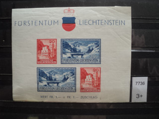 Фото марки Лихтенштейн блок 1936г 65 евро *