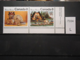 Фото марки Канада 1973г сцепка **