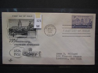 Фото марки США 1951г FDC (первый день гашения)