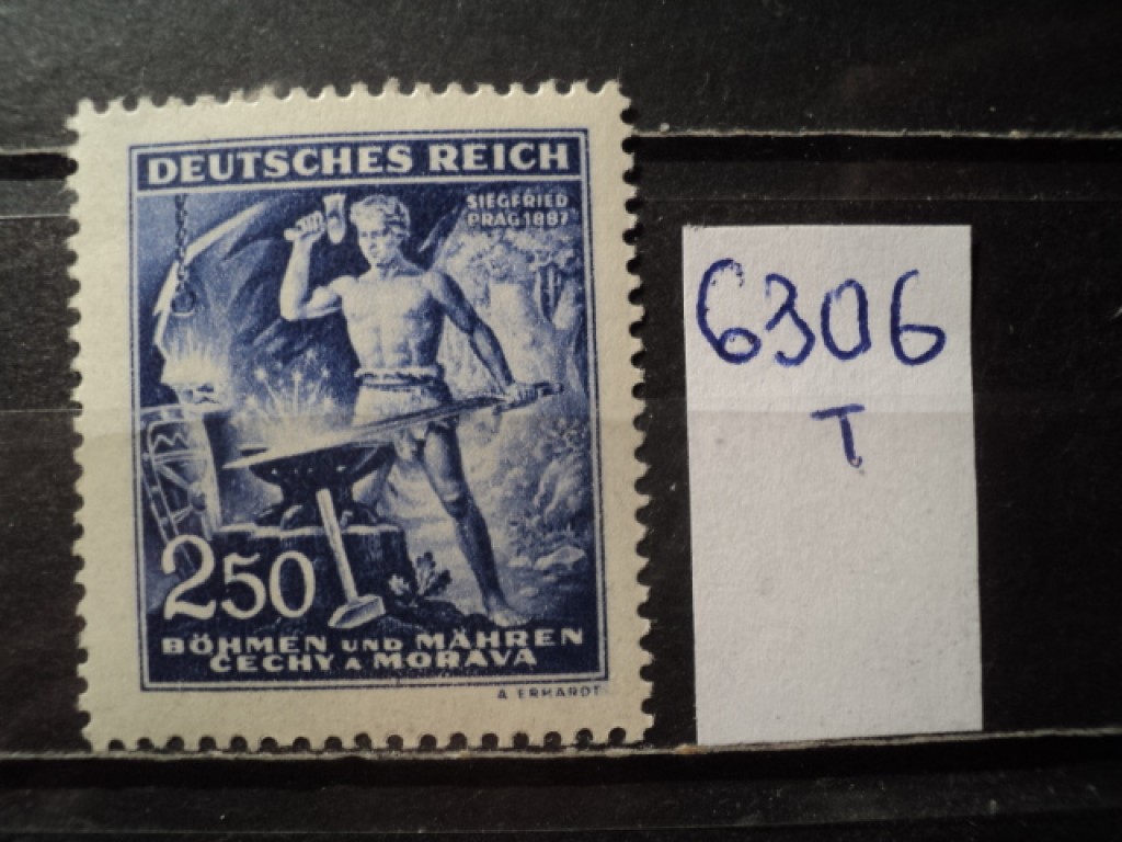 Фото марки Германская оккупация Чехословакии 1943г **