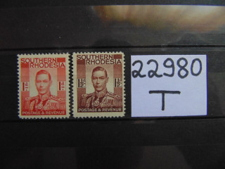 Фото марки Британская Южная Родезия 1937г **