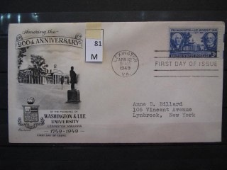 Фото марки США 1949г FDC (первый день гашения)