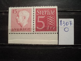 Фото марки Швеция сцепка 1957г **