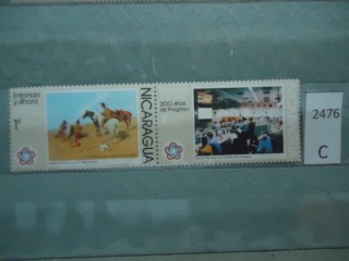 Фото марки Никарагуа 1976г сцепка **