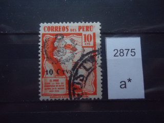 Фото марки Перу 1943г надпечатка