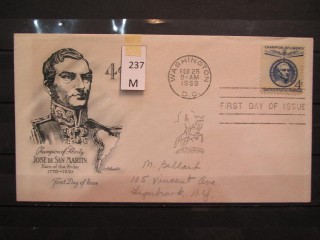 Фото марки США 1959г FDC (первый день гашения)