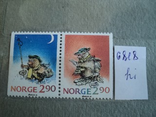 Фото марки Норвегия сцепка 1988г **