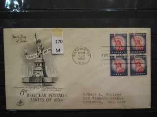 Фото марки США 1954г FDC (первый день гашения)