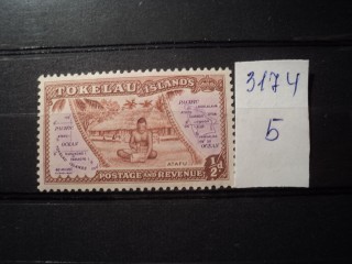 Фото марки Токелау острова 1948г *