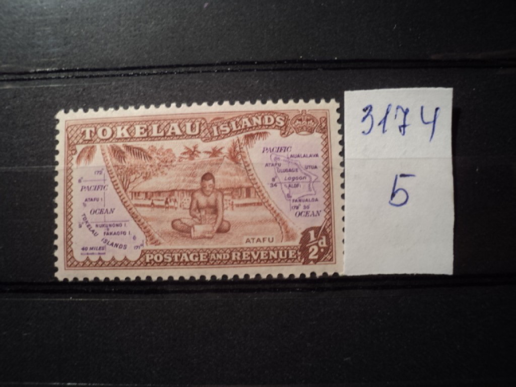 Фото марки Токелау острова 1948г *