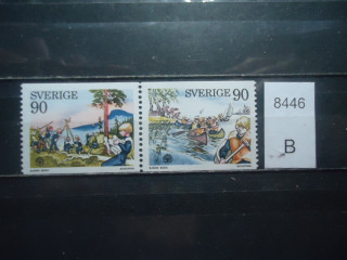 Фото марки Швеция сцепка 1975г **