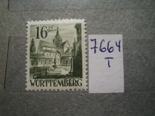 Фото марки Германия зона оккупации Вюртемберг 1947г **