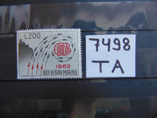 Фото марки Сан Марино марка 1962г **