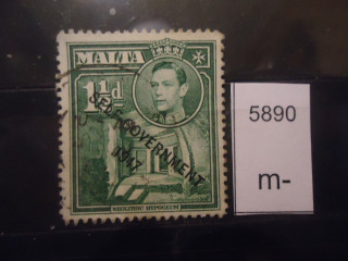 Фото марки Брит. Мальта 1953г надпечатка