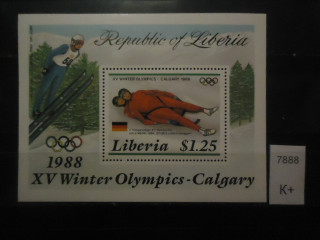 Фото марки Либерия 1987г блок **