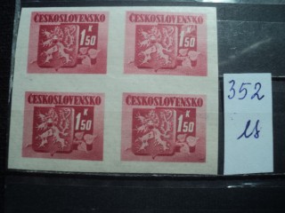 Фото марки Чехословакия квартблок 1938г *