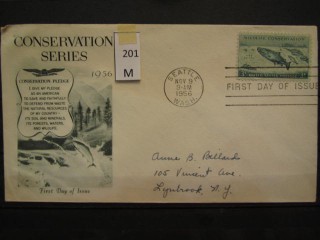Фото марки США 1956г FDC (первый день гашения)
