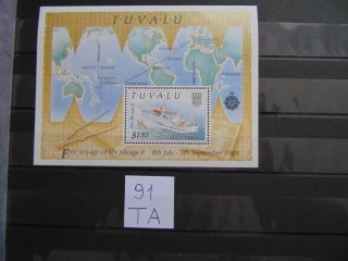 Фото марки Тувалу блок 1988г **