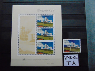 Фото марки Португальские Азорские Острова блок+марка 1983г **