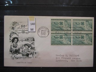 Фото марки США 1952г FDC (первый день гашения)