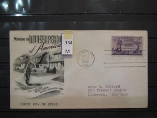 Фото марки США 1952г FDC (первый день гашения)
