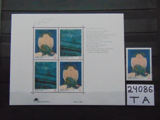 Фото марки Португальские Азорские Острова блок+марка 1993г **