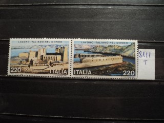 Фото марки Италия сцепка 1980г **