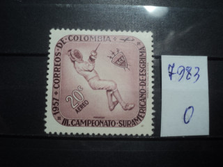 Фото марки Колумбия 1957г *