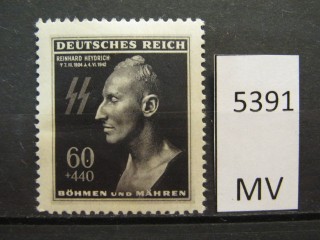 Фото марки Германская оккупация Чехословакии 1943г *