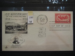 Фото марки США 1958г FDC (первый день гашения)