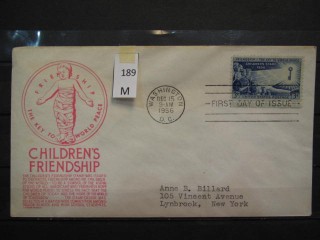 Фото марки США 1956г FDC (первый день гашения)