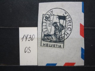 Фото марки Швейцария 1941г вырезка с конверта
