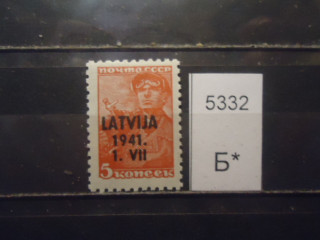 Фото марки Германская оккупация Латвии 1941г надпечатка **