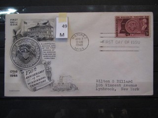 Фото марки США 1948г FDC (первый день гашения)