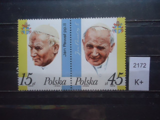 Фото марки Польша сцепка 1987г **