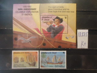 Фото марки С. Винсент/Гренадины 1992г блок+марки (Колумб) **