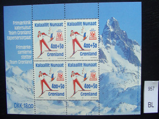 Фото марки лыжи блок 1994г **